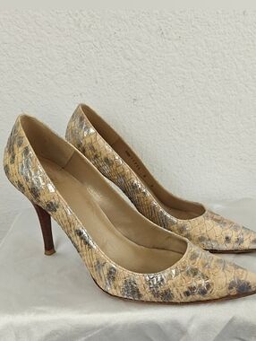 Stuart Weitzman Animal Print Leather Pumps 4” Chic Designer Statement Heels 8N